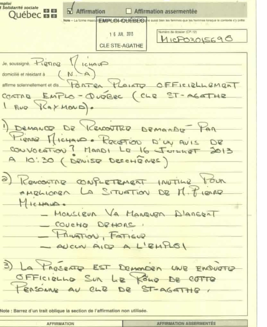 41471 Formulaire de plainte CLE St-Agathe S