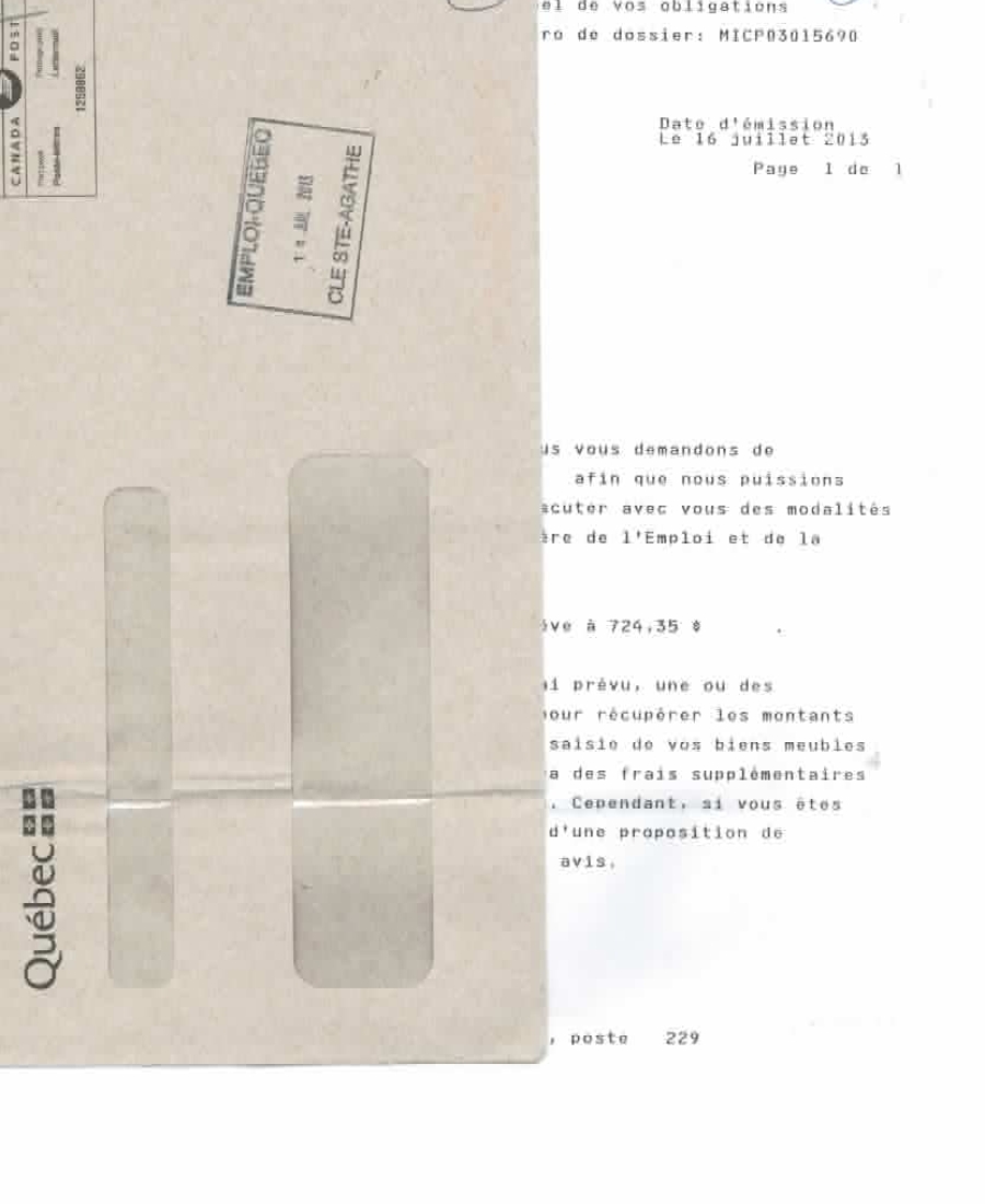 41492 +- date Lettre CLE pour dette 1 de 2 S