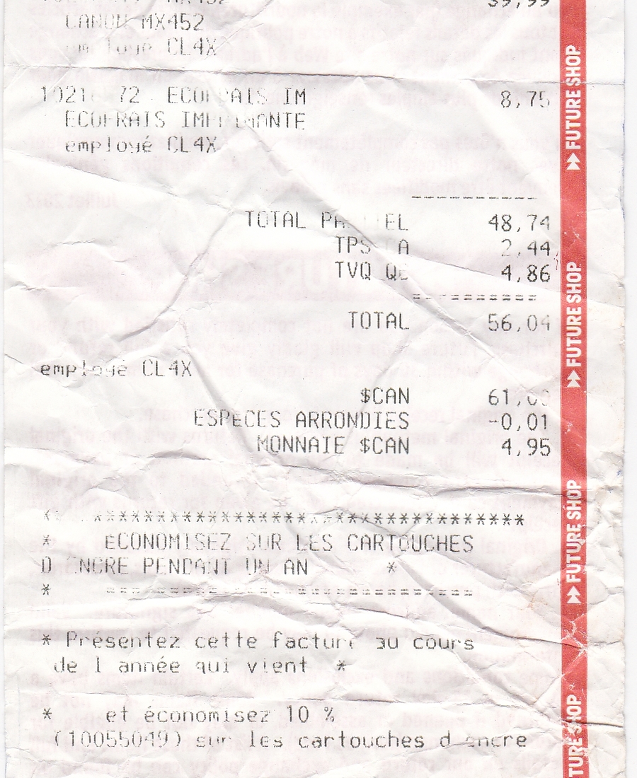 41598 Facture imprimante MX452 S