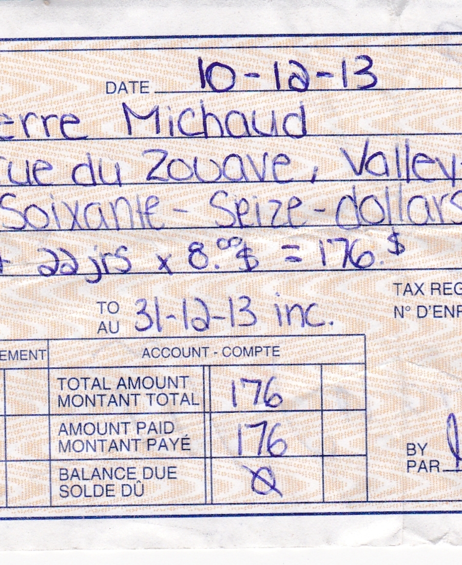 41618 Recu du 79 du Zouave Valleyfield S