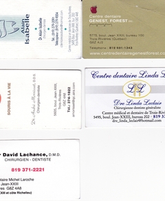 41687 Carte d'affaire de dentiste T.R. S