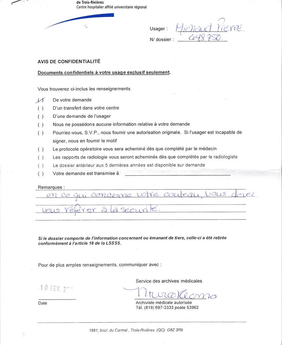41689 Rapport bidon du CSSSTR 2 de 20 S