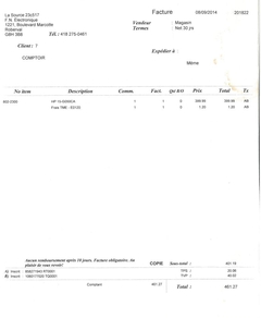 41890 Facture ordi, portable Roberval 1 de 2 S