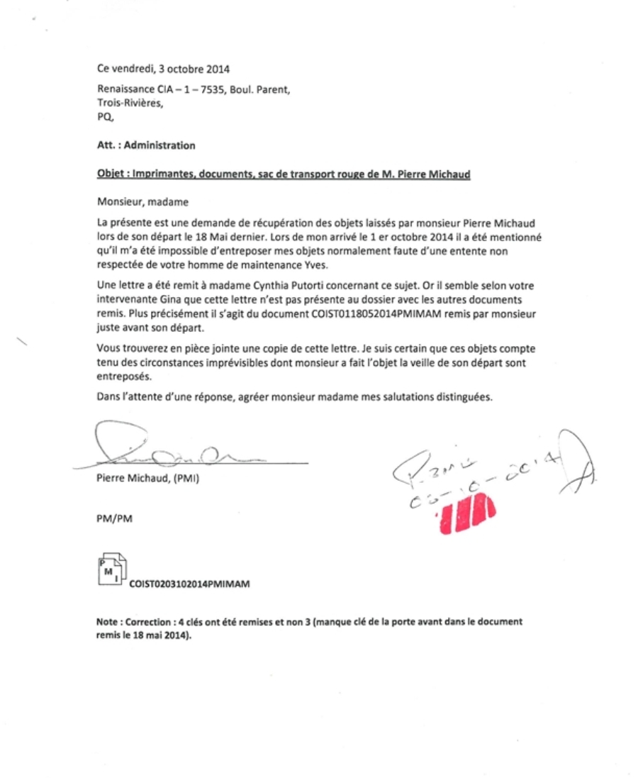 41918 COIST0203102014PMIMAM lettre au 7535 Parent imrimante sac de transport 1 de 2 S