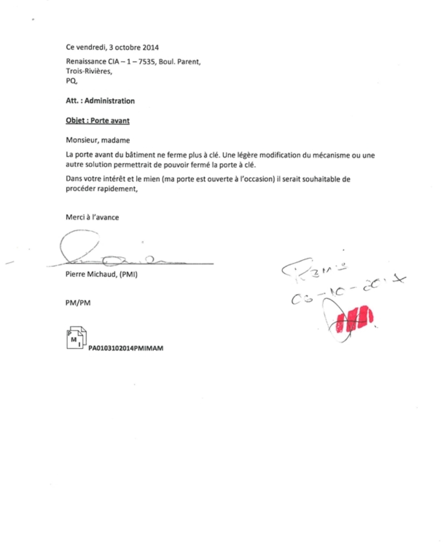 41918 PA0103102014PMIMAM lettre au 7535 Parent porte avant S